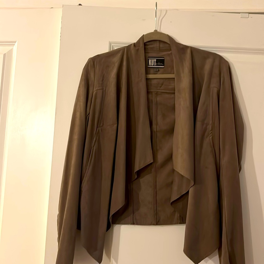 Kut from the Kloth Faux Suede Open Front Jacket